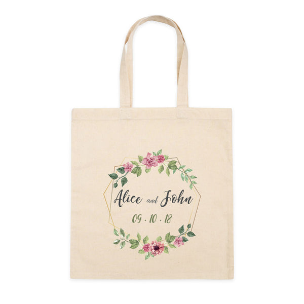 Custom Name Printed Canvas Tote Bags