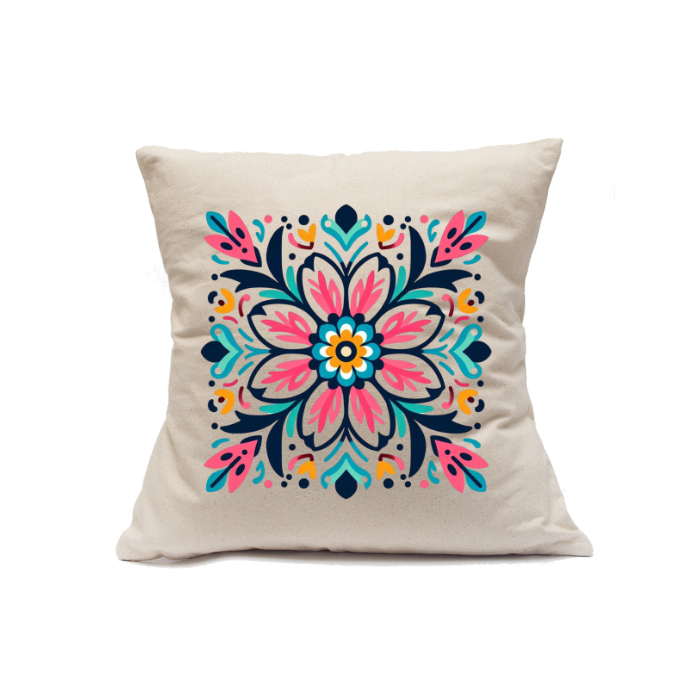 Custom Printed Natural Canvas Pillowcase with Zipper 18"x18"