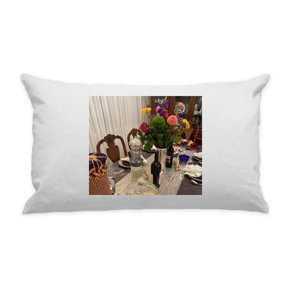 10"x18" White Cotton Canvas Decorative Pillow Case