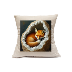 Custom Printed Natural Canvas Pillowcase with Zipper 18"x18"