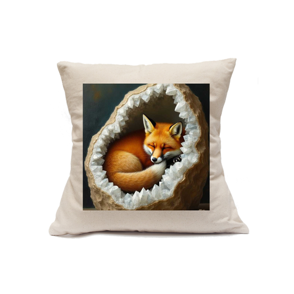 Custom Printed Natural Canvas Pillowcase with Zipper 18"x18"