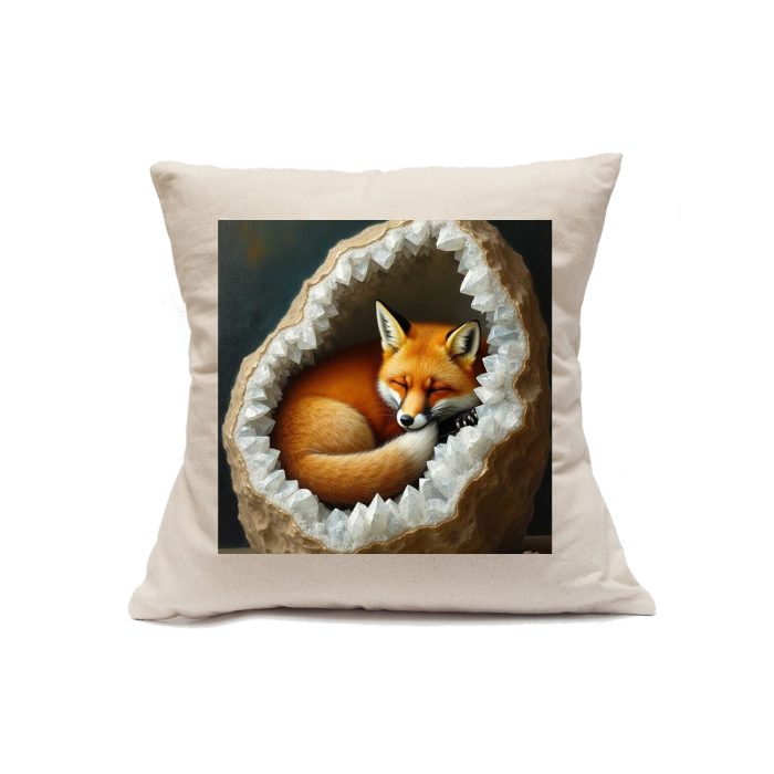 Custom Printed Natural Canvas Pillowcase with Zipper 18"x18"