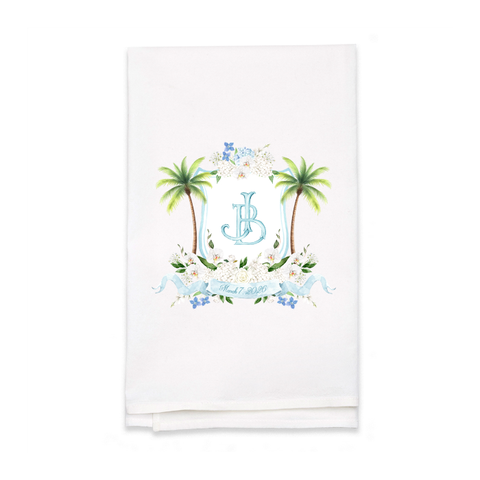 Personalized White Flour Sack Tea Towel