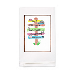 Personalized White Flour Sack Tea Towel