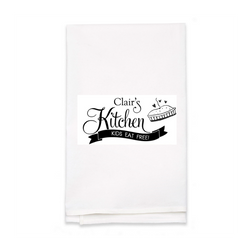 Personalized White Flour Sack Tea Towel