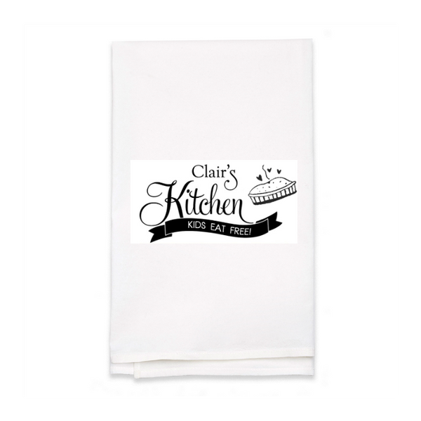Personalized White Flour Sack Tea Towel