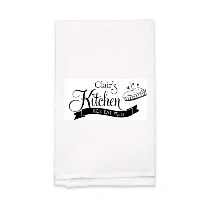 Personalized White Flour Sack Tea Towel