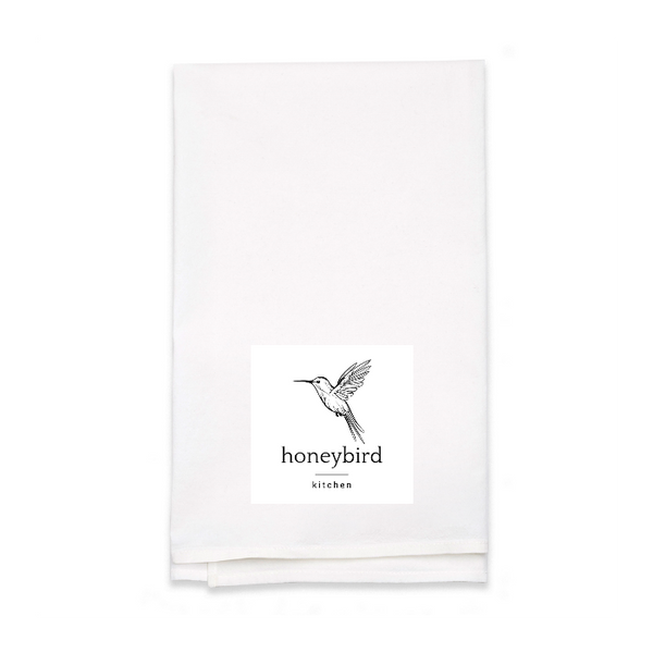 Personalized White Flour Sack Tea Towel