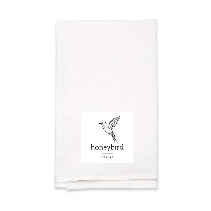 Personalized White Flour Sack Tea Towel