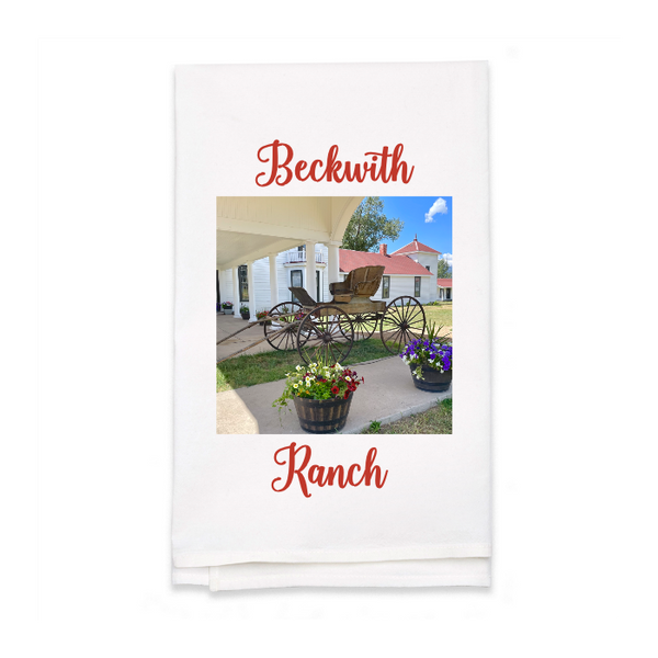 Personalized White Flour Sack Tea Towel