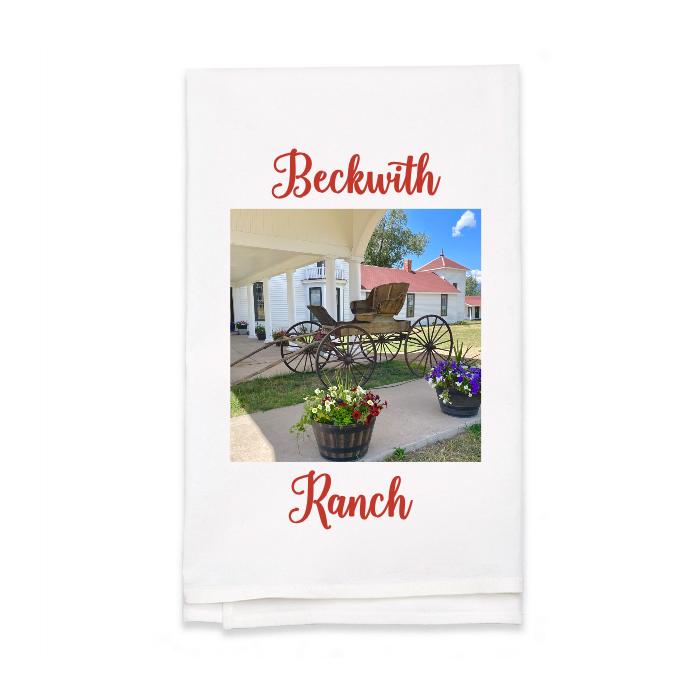 Personalized White Flour Sack Tea Towel