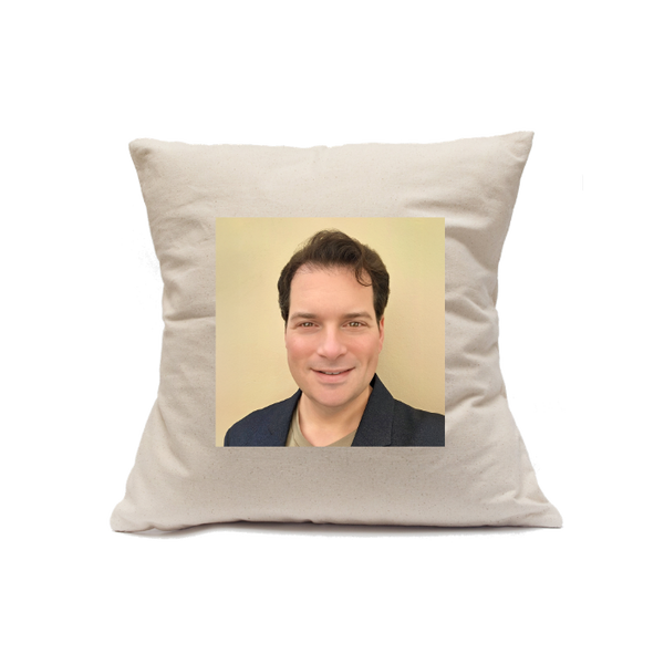 Custom Printed Natural Canvas Pillowcase with Zipper 18"x18"