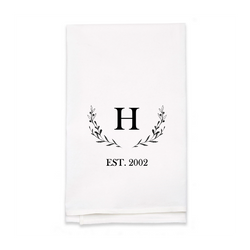 Personalized White Flour Sack Tea Towel