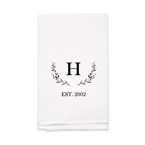 Personalized White Flour Sack Tea Towel