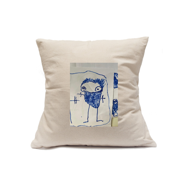 Custom Printed Natural Canvas Pillowcase with Zipper 18"x18"