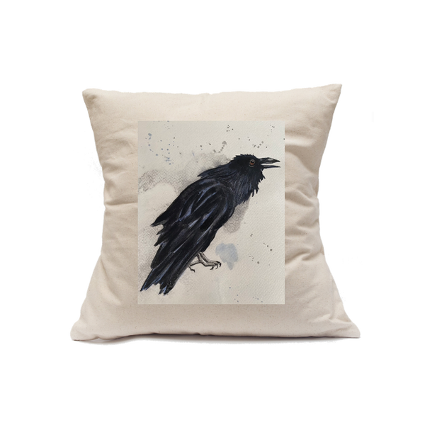 Custom Printed Natural Canvas Pillowcase with Zipper 18"x18"