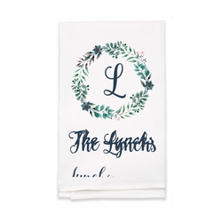 Personalized White Flour Sack Tea Towel