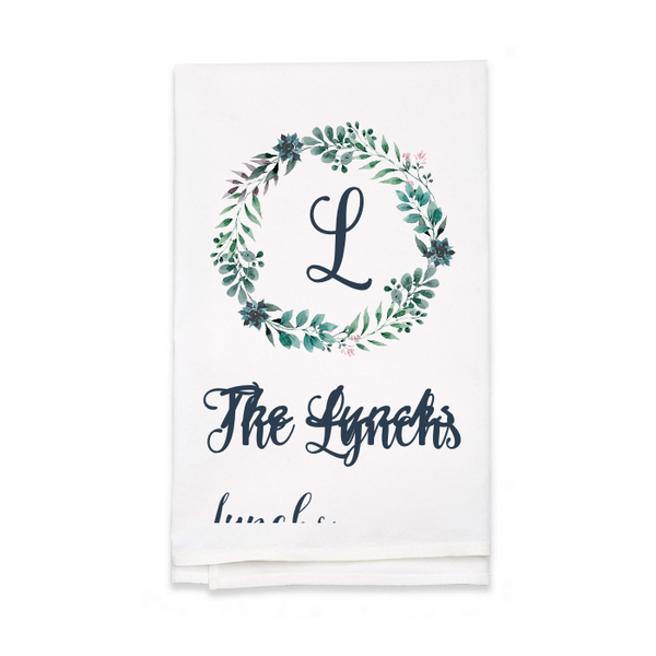 Personalized White Flour Sack Tea Towel