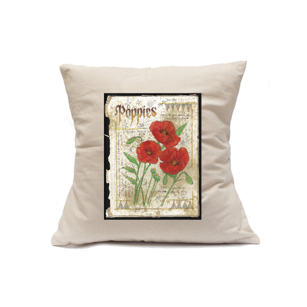 Custom Printed Natural Canvas Pillowcase with Zipper 18"x18"