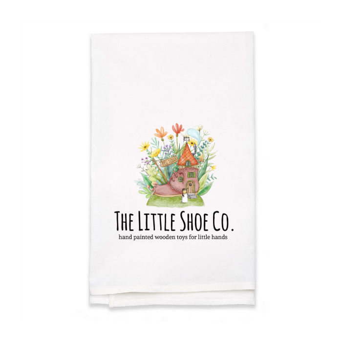 Personalized White Flour Sack Tea Towel