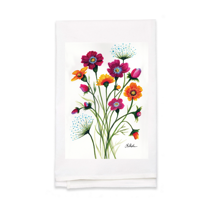 Personalized White Flour Sack Tea Towel