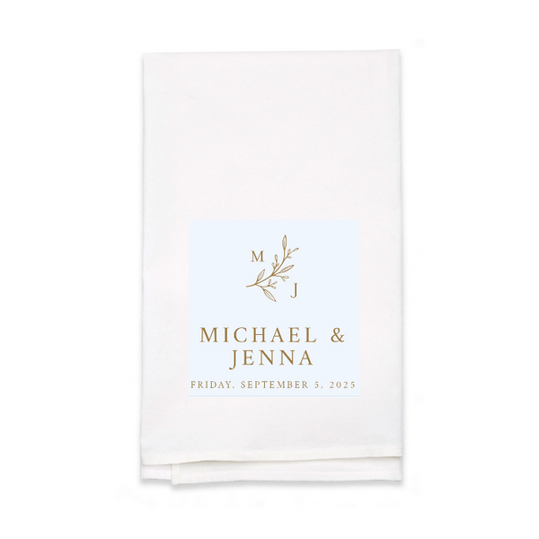 Personalized White Flour Sack Tea Towel
