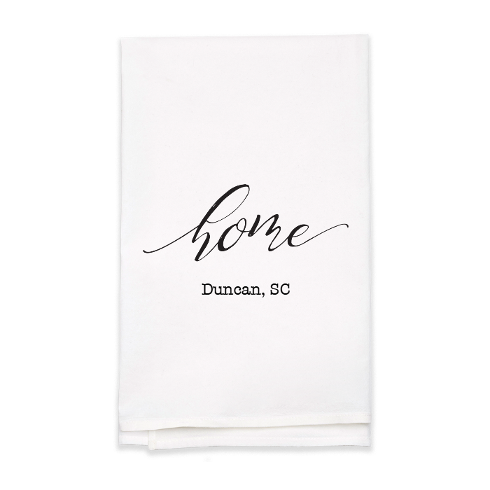 "Home" Address Custom Tea Towel - Personalized Kitchen Towel