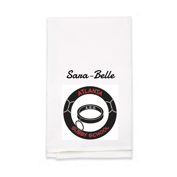 Personalized White Flour Sack Tea Towel