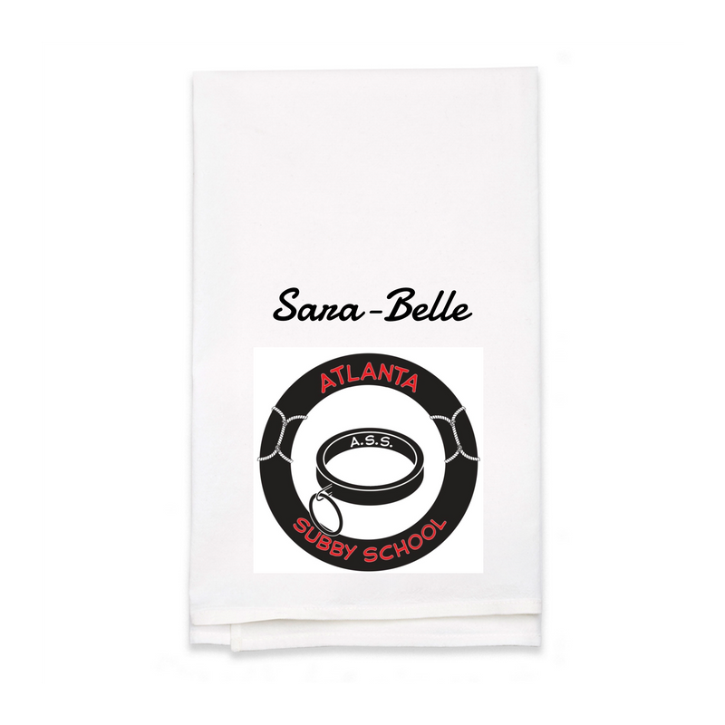 Personalized White Flour Sack Tea Towel