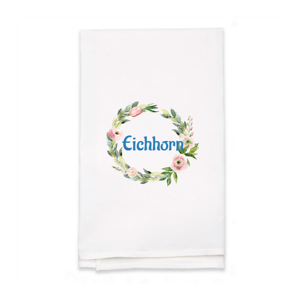 Personalized White Flour Sack Tea Towel