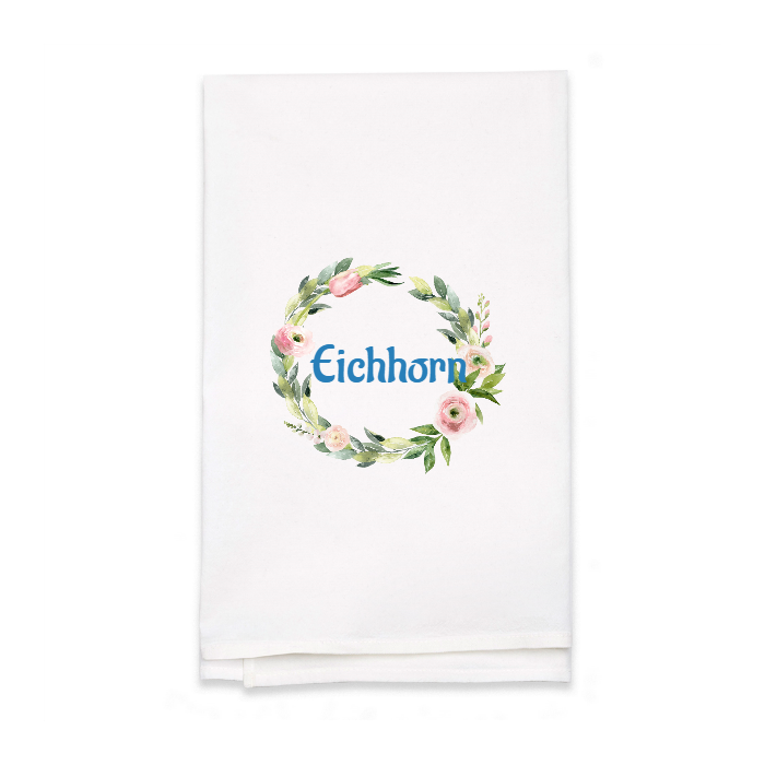 Personalized White Flour Sack Tea Towel