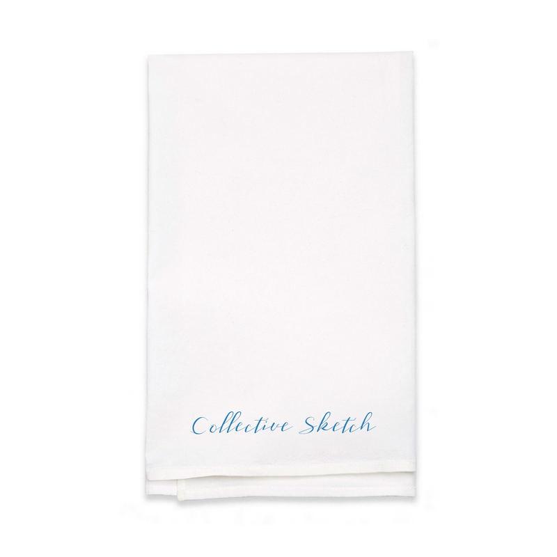 Personalized White Flour Sack Tea Towel