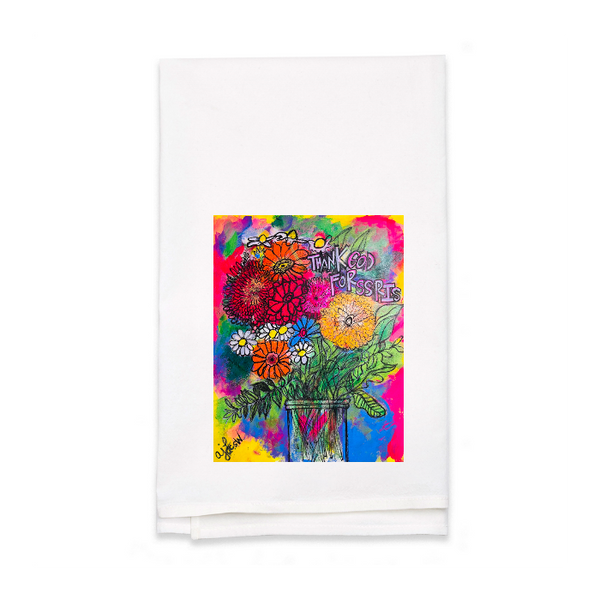 Personalized White Flour Sack Tea Towel