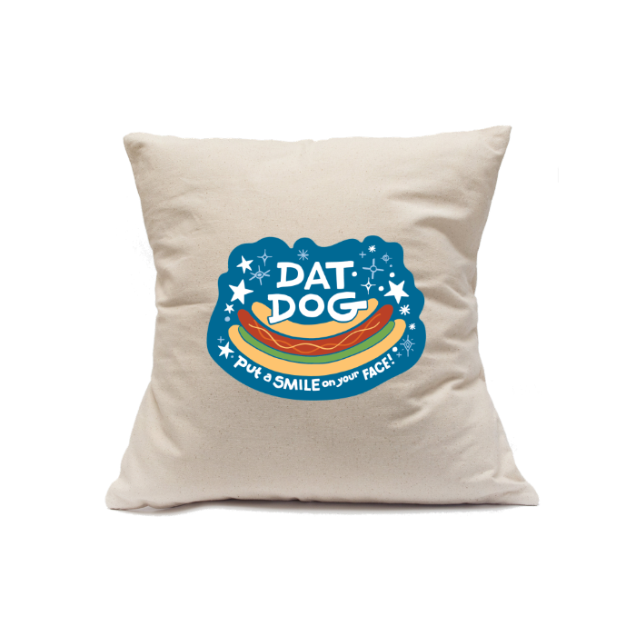 Custom Printed Natural Canvas Pillowcase with Zipper 18"x18"