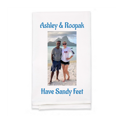 Personalized White Flour Sack Tea Towel