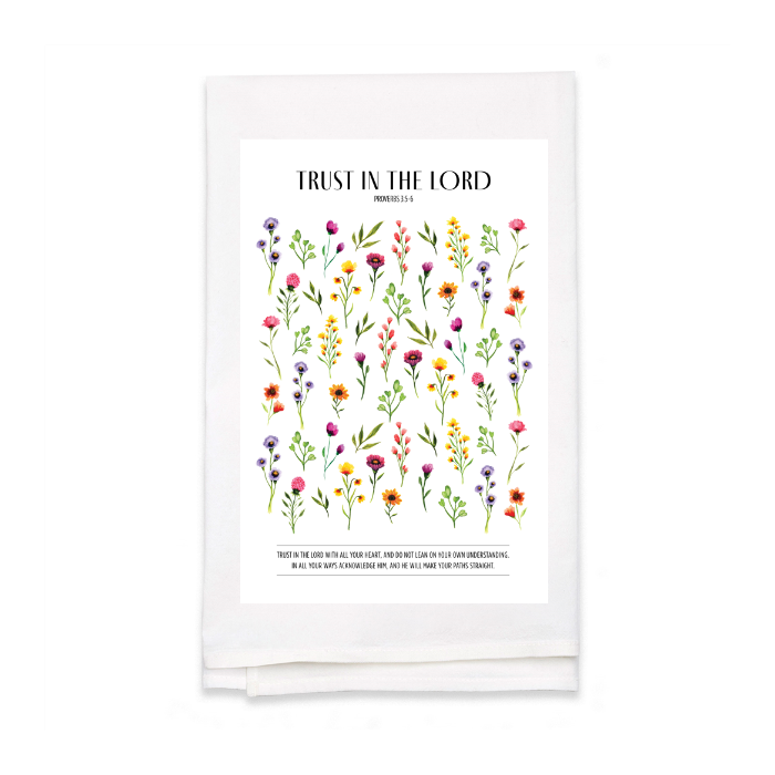 Personalized White Flour Sack Tea Towel