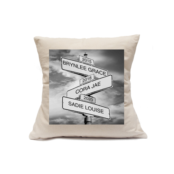 Custom Printed Natural Canvas Pillowcase with Zipper 18"x18"