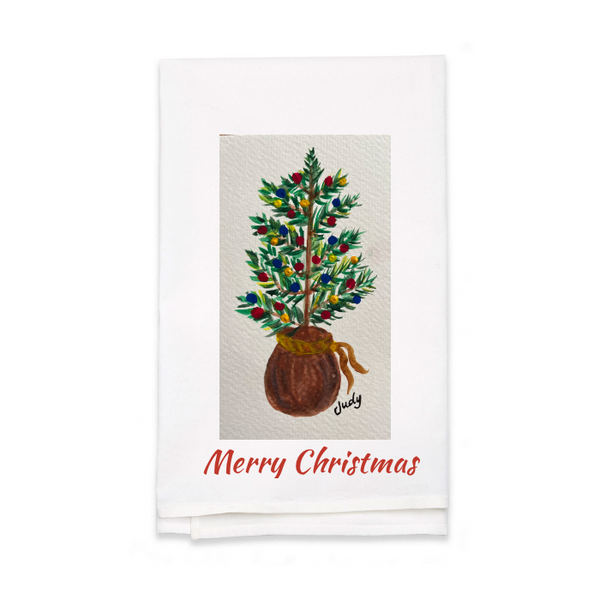 Personalized White Flour Sack Tea Towel