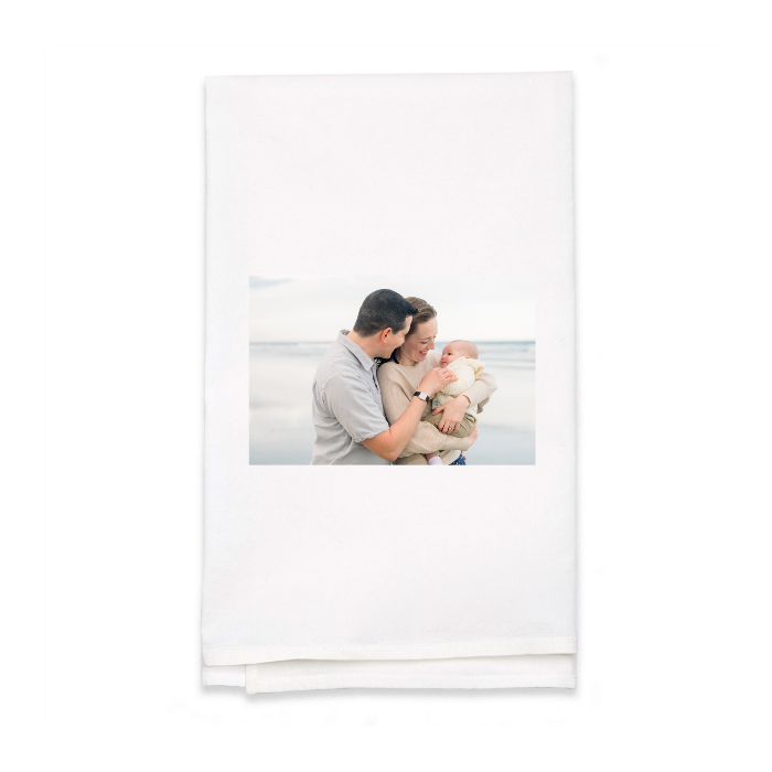 Personalized White Flour Sack Tea Towel