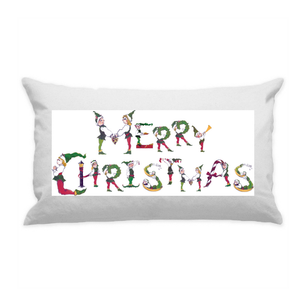 10"x18" White Cotton Canvas Decorative Pillow Case