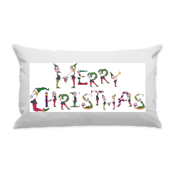 10"x18" White Cotton Canvas Decorative Pillow Case