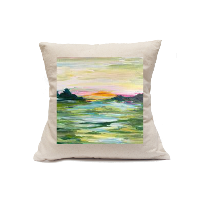Custom Printed Natural Canvas Pillowcase with Zipper 18"x18"