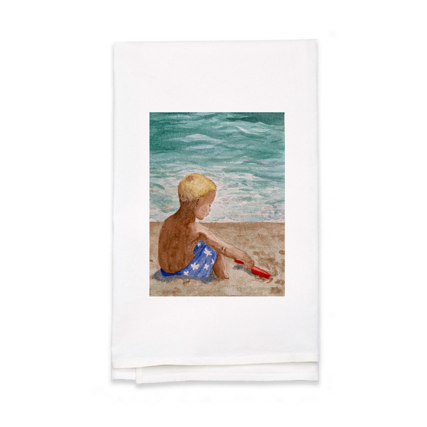 Personalized White Flour Sack Tea Towel