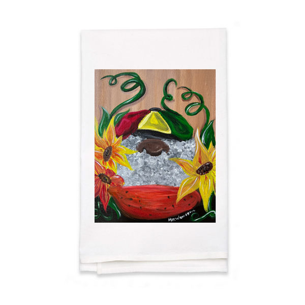 Personalized White Flour Sack Tea Towel