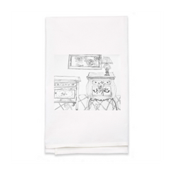 Personalized White Flour Sack Tea Towel