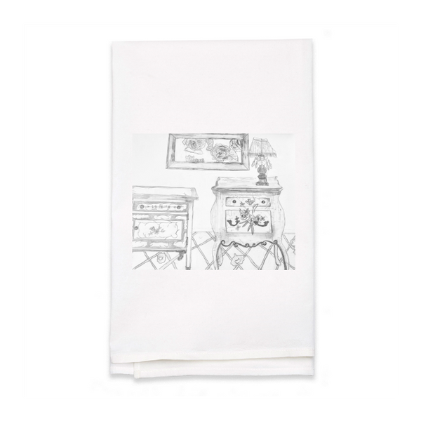 Personalized White Flour Sack Tea Towel