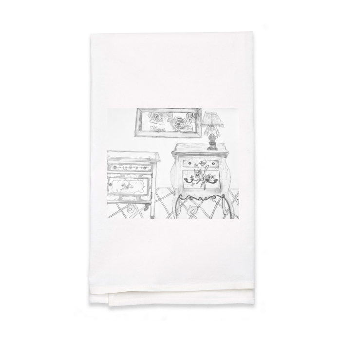Personalized White Flour Sack Tea Towel