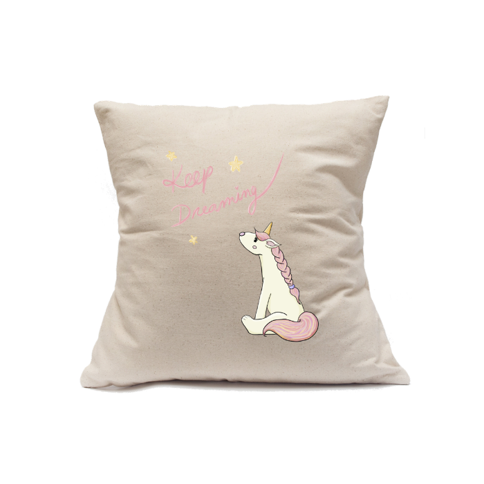 Custom Printed Natural Canvas Pillowcase with Zipper 18"x18"