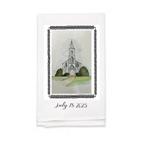 Personalized White Flour Sack Tea Towel