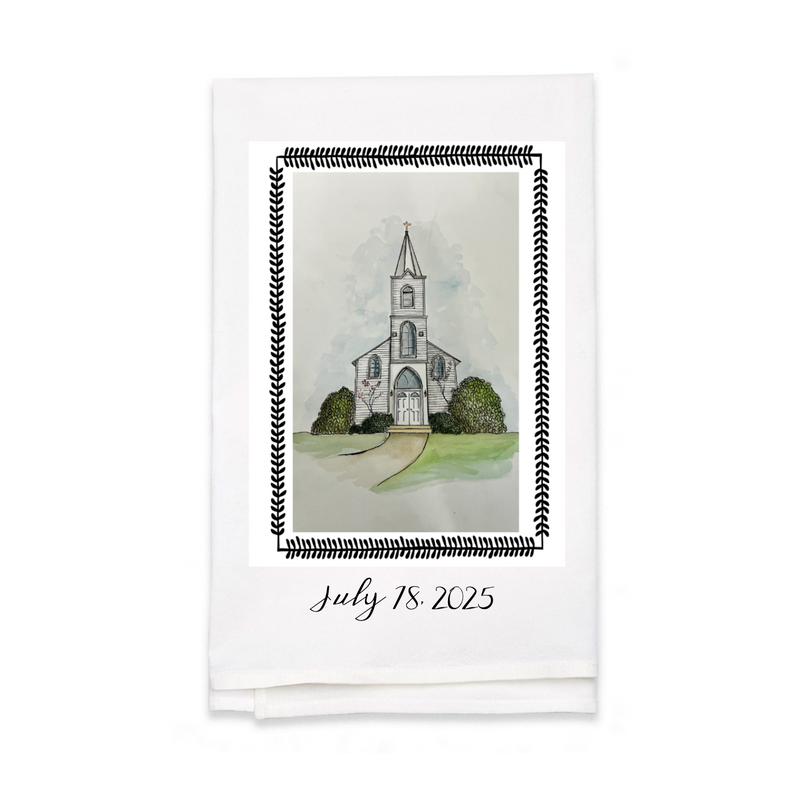 Personalized White Flour Sack Tea Towel
